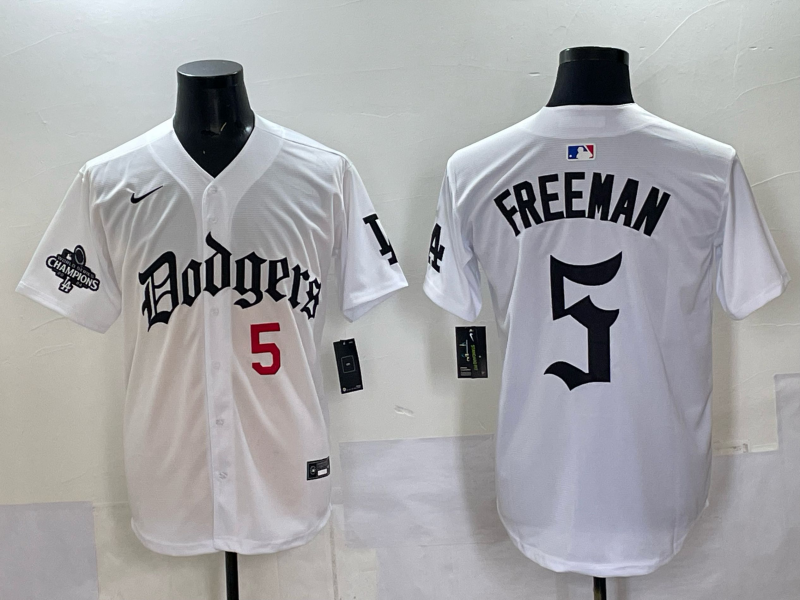 Men Los Angeles Dodgers 5 Freeman white Nike 2025 MLB jersey 0012